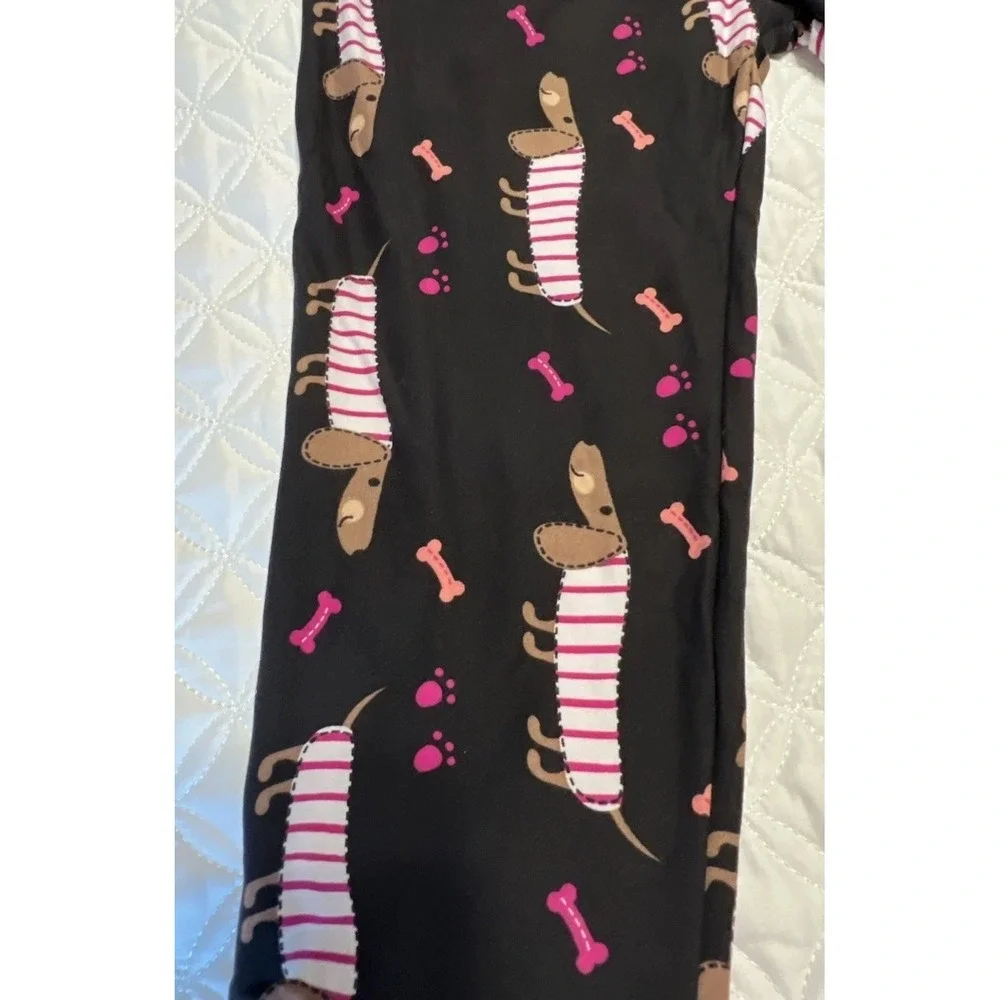 NWT Piphany White Cami Pink Cami Dachshund Dog Black Leggings One Size Fits All